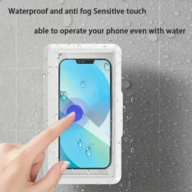 Waterproof Shower Phone Holder – No-Drill Wall Mount, Anti-Fog Touch Screen