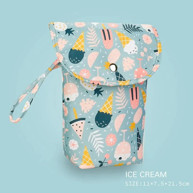Waterproof Baby Diaper Bag Wet Dry Pouch with Wristlet