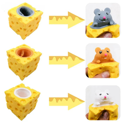 Pop-Up Mouse in Cheese Squeeze Stress Relief Fidget Toy