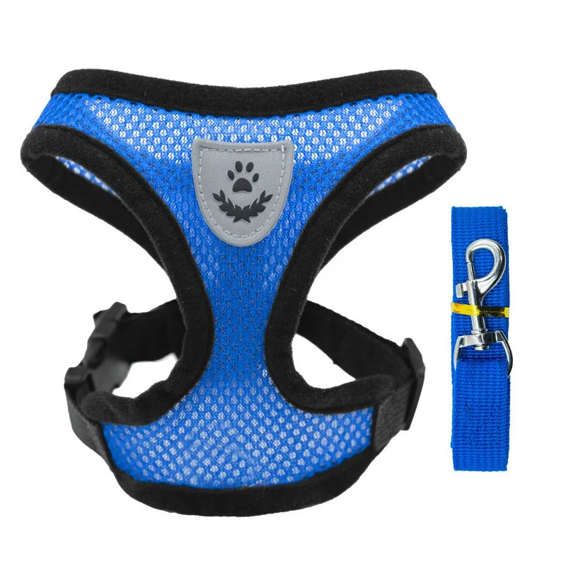 Mesh Dog Harness with Leash – Adjustable Breathable Vest