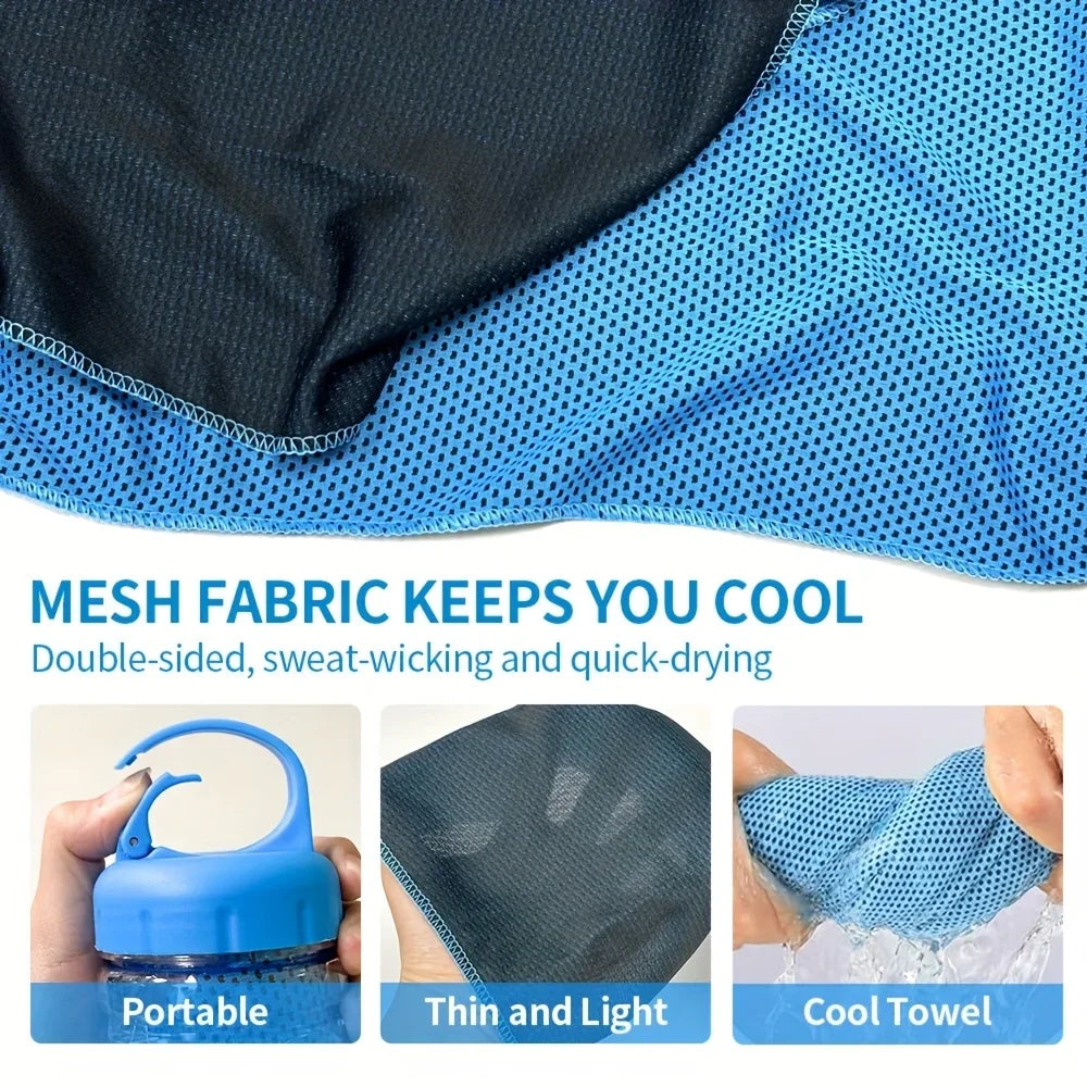 Cooling Sports Towel with Portable Bottle Case – Quick Dry, Ice Cold Sensation