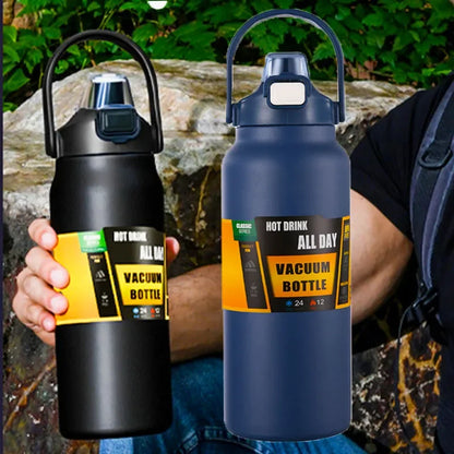Large Capacity Vacuum Insulated Water Bottle – 800ml to 1500ml Stainless Steel Thermos