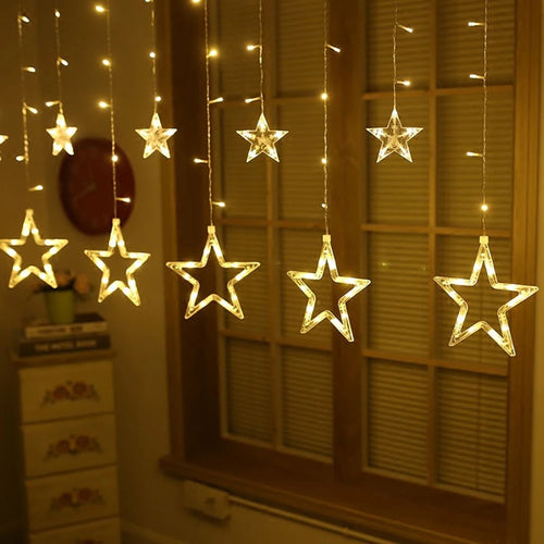 Star Curtain LED String Fairy Lights – 138 LEDs, 3.5M