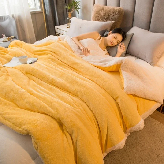 Winter Throw Blanket Double-Sided Sherpa Fleece Warm Bed Blanket