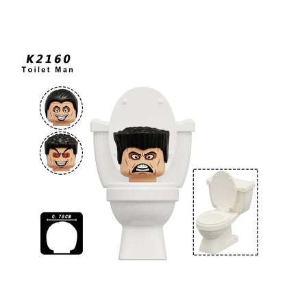 Skibidi Toilet Mini Building Block Figures – TV Man, Cameraman & More