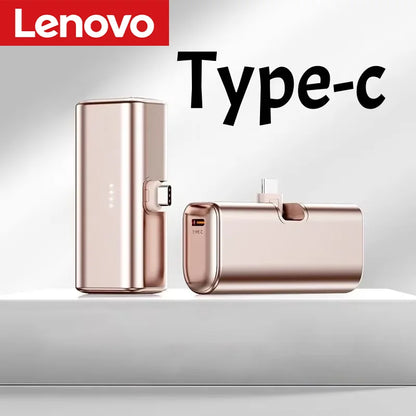 Lenovo Mini Power Bank 30000–50000mAh – USB-C & Lightning Fast Charge