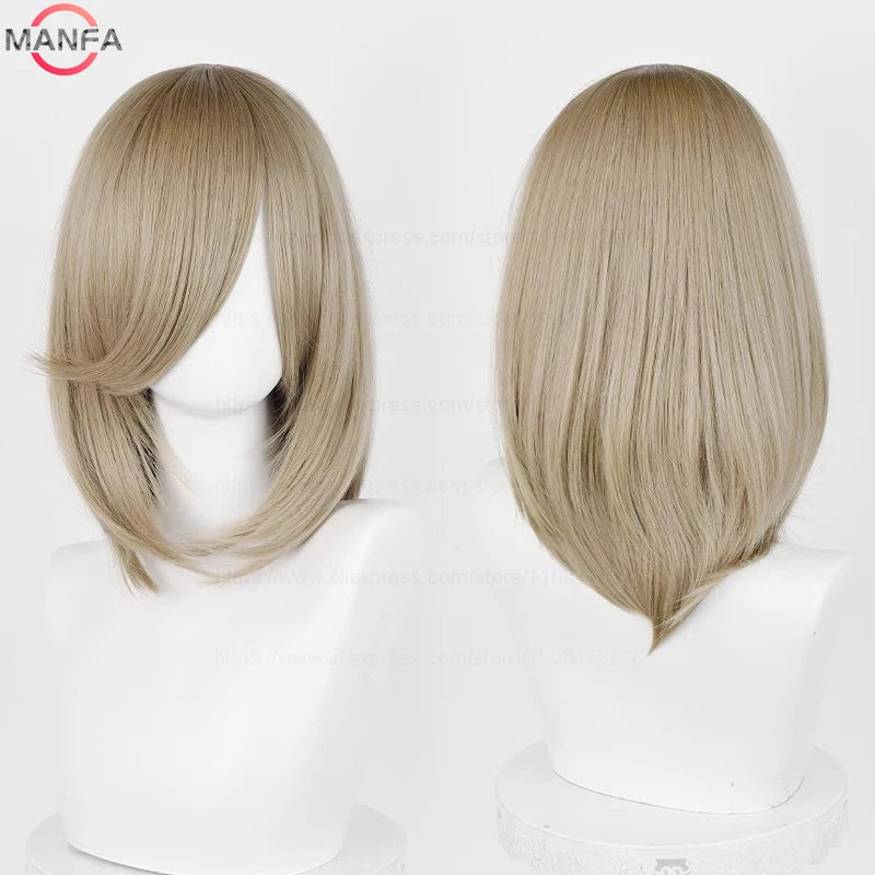 Anime Cosplay Bob Wig with Bangs – 40cm Heat Resistant, 54 Colors