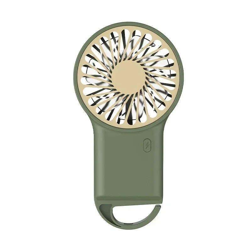 Foldable Handheld Mini Fan – USB Rechargeable with Carabiner Hook
