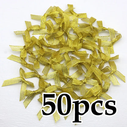 Satin Ribbon Bows 50pcs for DIY Crafts & Gift Wrapping