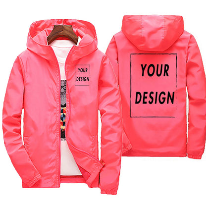 Custom Print Men's Waterproof Windbreaker Jacket – Personalized Hoodie