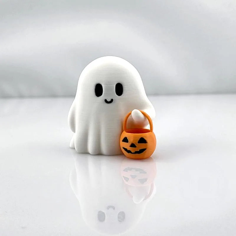 Halloween Ghost Statue – Cute Anime Pumpkin Figurine Decor