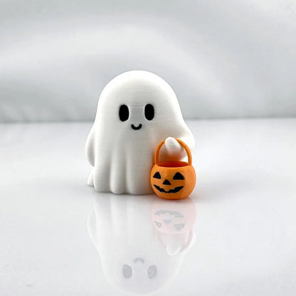 Halloween Ghost Statue – Cute Anime Pumpkin Figurine Decor