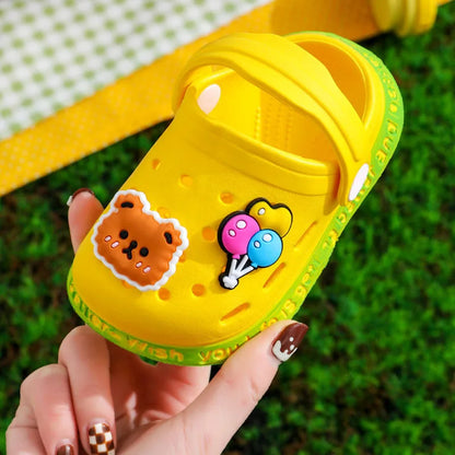 Kids Cartoon Clog Sandals – Cute Bear & Balloon Design