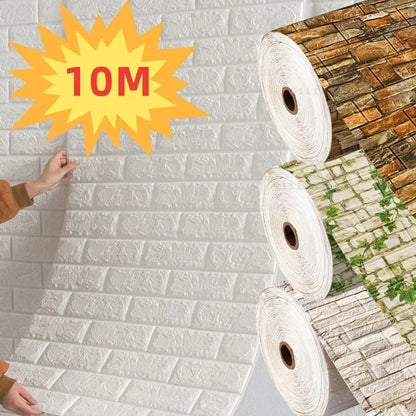 3D Self-Adhesive Foam Brick Wallpaper Roll | 27.6" Wide