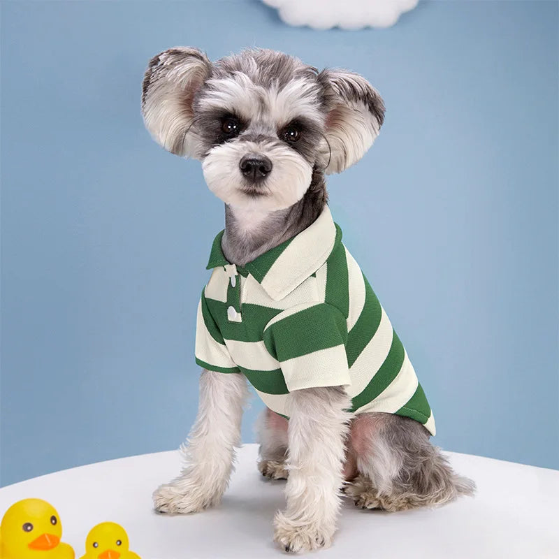 Dog Polo Shirt – Striped Summer T-Shirt for Small & Large Dogs