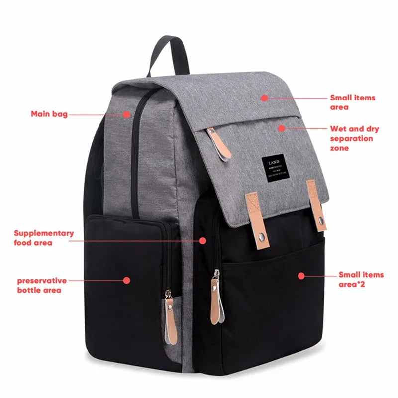 Large Capacity Diaper Bag Backpack with Changing Mat