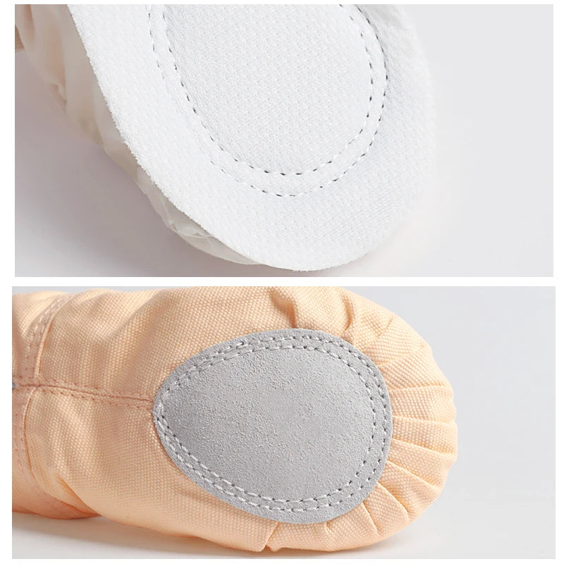 Canvas Ballet Slippers Split Sole Dance Shoes for Kids & Adults