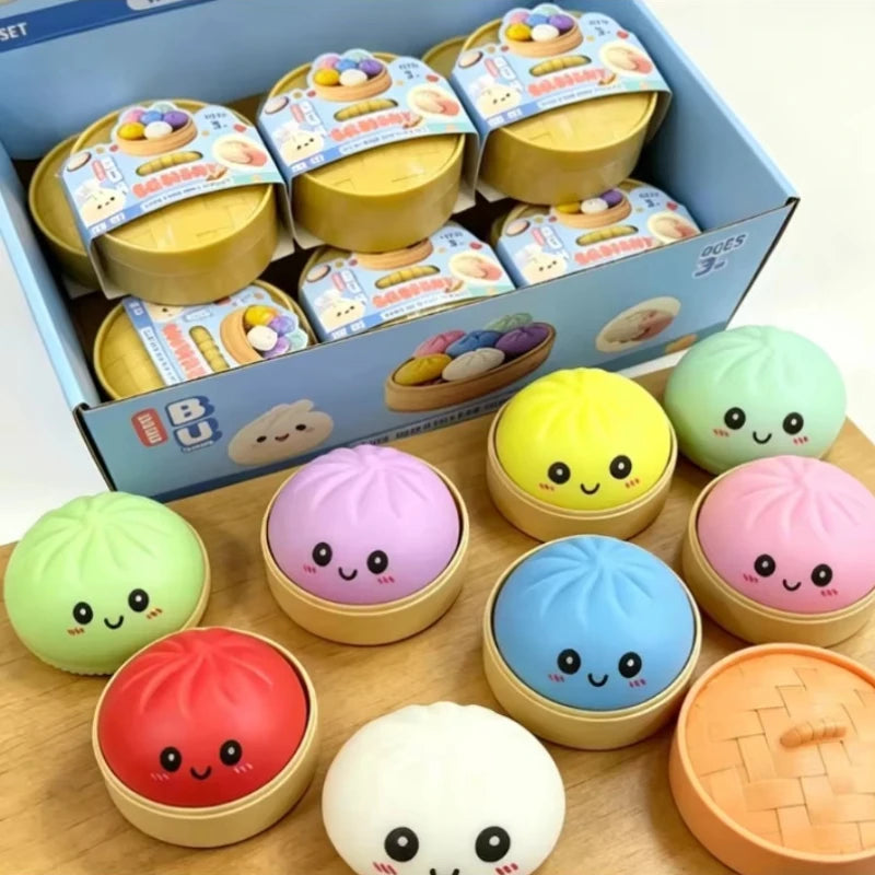 Cute Baozi Squishy Stress Relief Toy – Soft Sensory Squeeze Ball