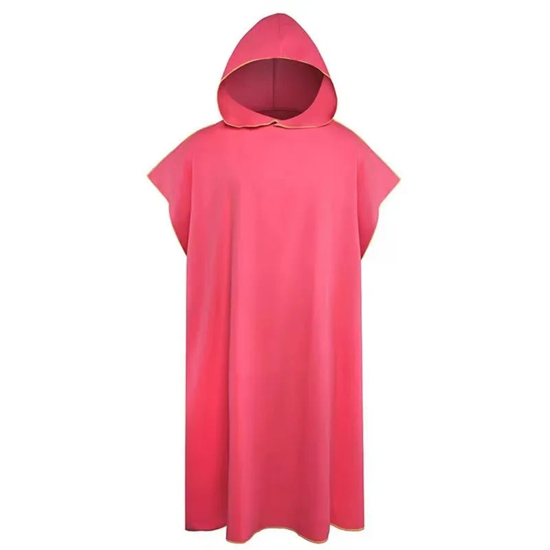 Surf Poncho Changing Towel – Hooded Microfiber Beach Robe for Adults