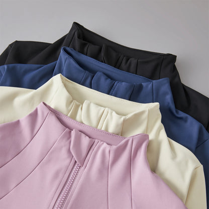 Women's Zip-Up Athletic Jacket – Slim Fit Running Sports Coat