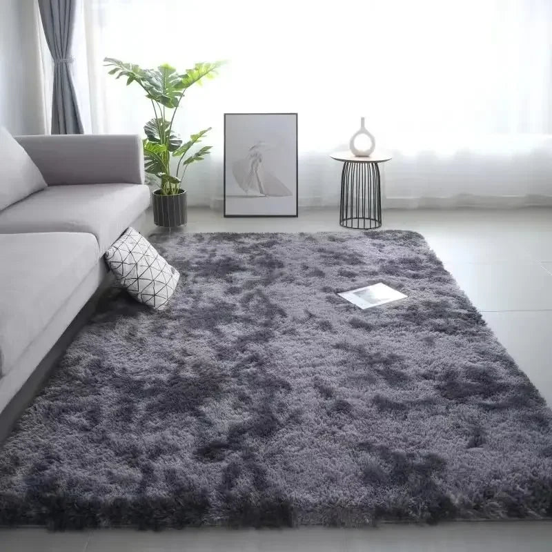 Gradient Fluffy Area Rug – Soft Shaggy Carpet for Bedroom & Living Room