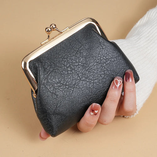 Retro Kiss-Lock Coin Purse Women's Small Buckle Wallet