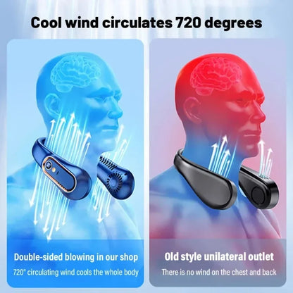 Neck Fan Bladeless Hands-Free USB Rechargeable with LED Display