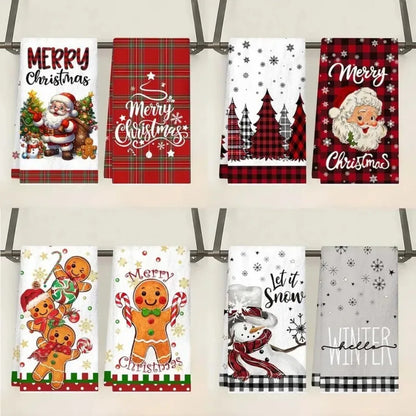 Christmas Kitchen Hand Towels Buffalo Plaid – Set of 2