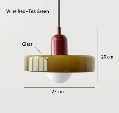 Nordic Glass Bauhaus Pendant Light – Retro Chandelier for Dining Room, Bedroom & Cafe