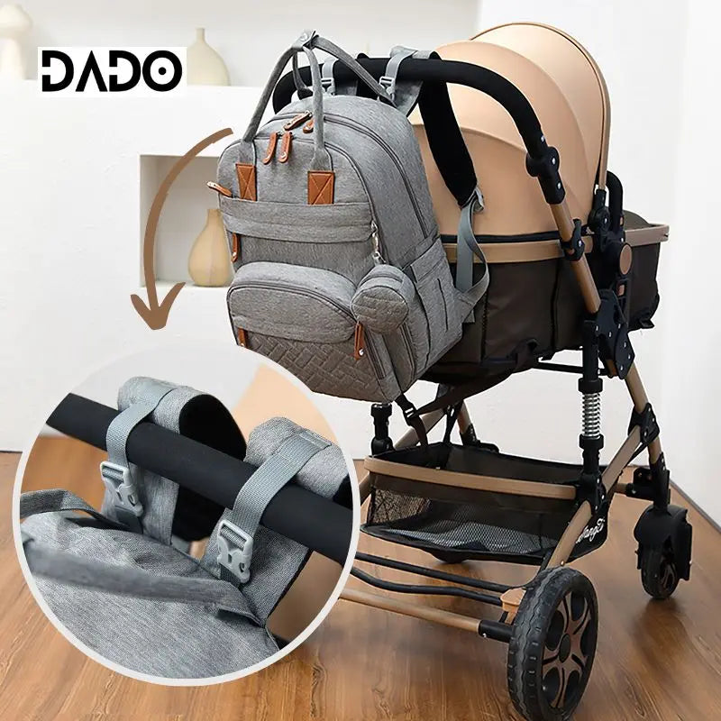 Diaper Bag Backpack with Changing Station & USB Port