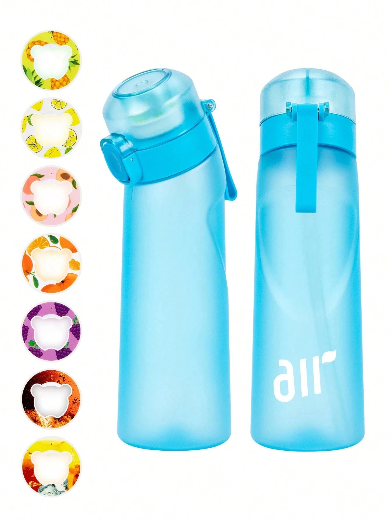 Portable Air Water Bottle with Straw and Flavor Pod