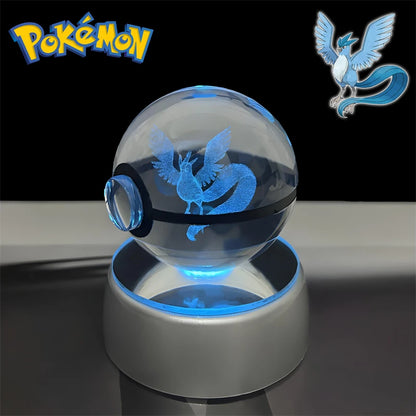Pokémon 3D Crystal Poké Ball Night Light with LED Base