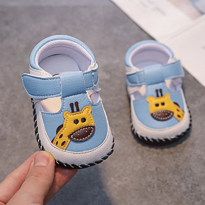 Cartoon Giraffe Baby Walking Shoes – Soft Sole for Boys & Girls