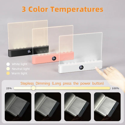 LED Flat Reading Light Panel – Dimmable Book Lamp