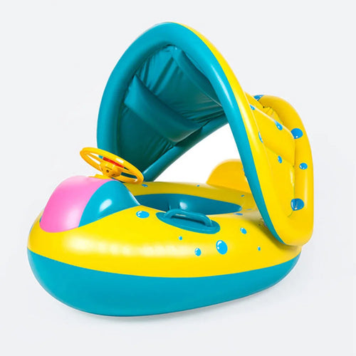 Baby Pool Float with Sunshade & Steering Wheel