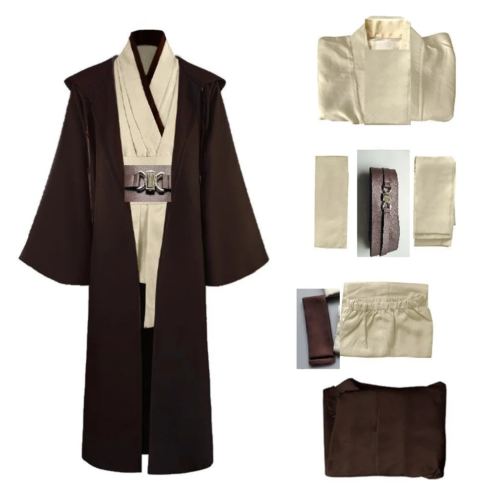 Obi-Wan Kenobi Jedi Costume Full Set – Adult Unisex Robe & Accessories