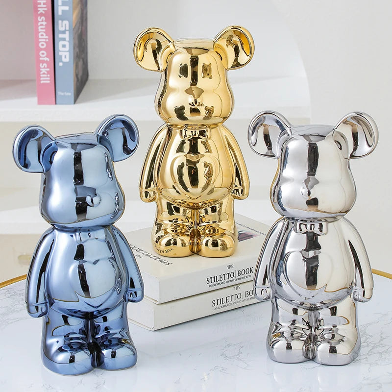 Bear Brick Ceramic Statue – Aesthetic Home Decor Figurine