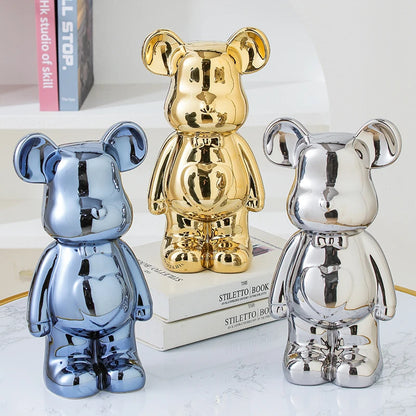 Bear Brick Ceramic Statue – Aesthetic Home Decor Figurine