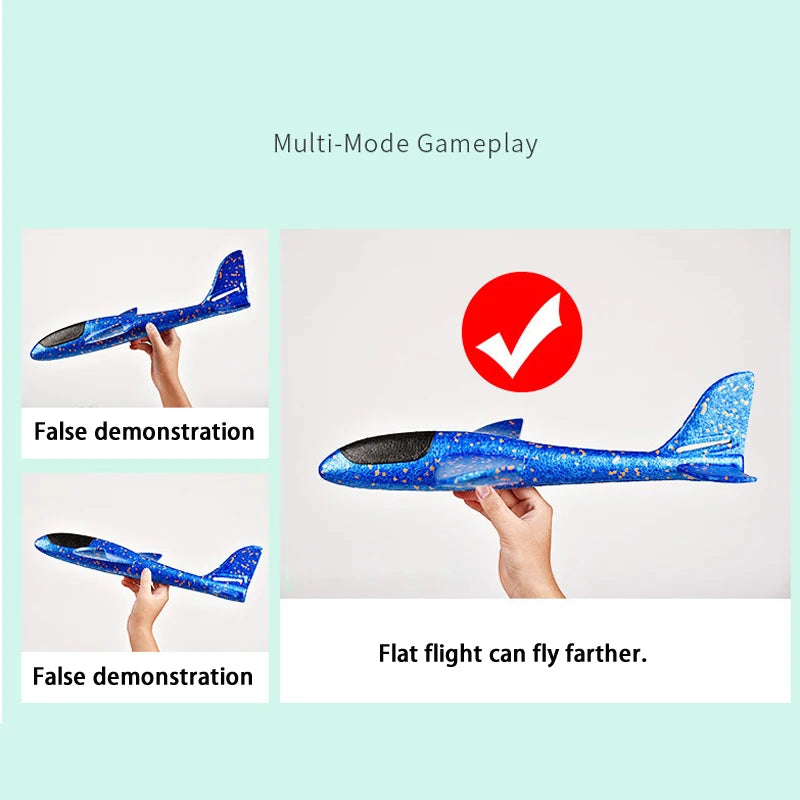 Large Foam Glider Plane Toy 48cm – Hand Throw Stunt Aircraft