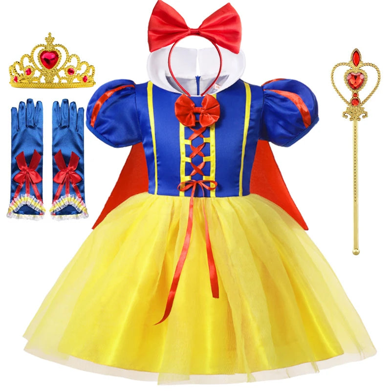 Snow White Princess Costume for Kids – Cape & Dress Set