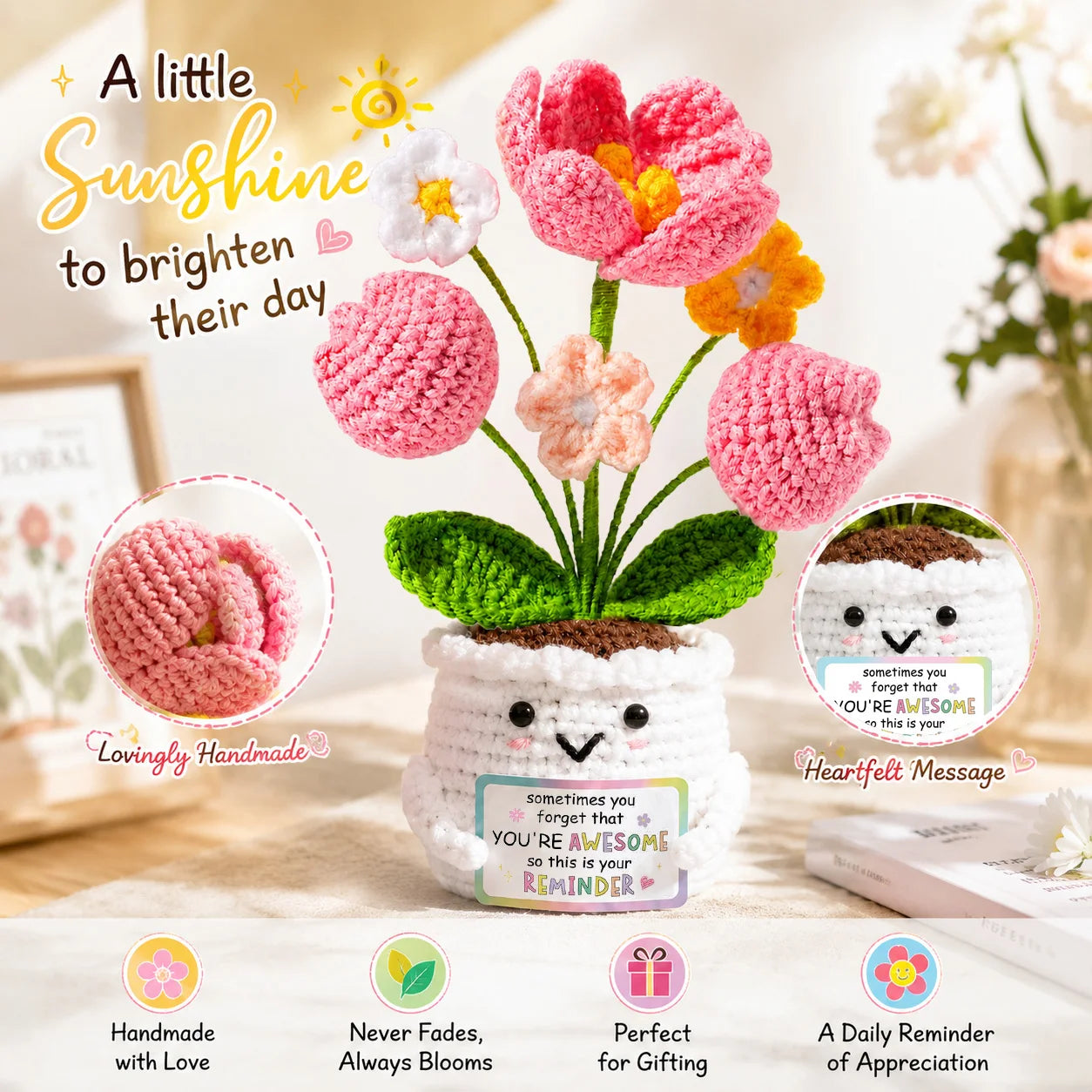 Crochet Pocket Hug Doll – Handmade Knitted Positive Energy Gift