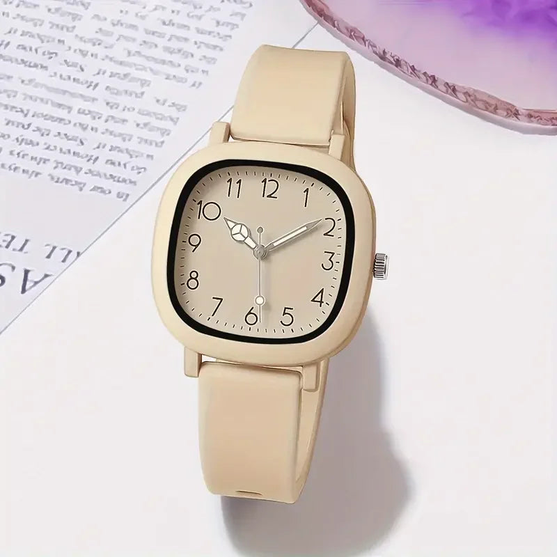 Women's Silicone Band Quartz Watch Set – Casual Style