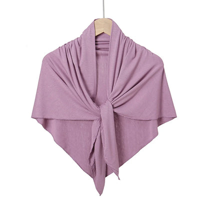 Cotton Triangle Hijab Scarf with Bow Detail – Muslim Women's Wrap