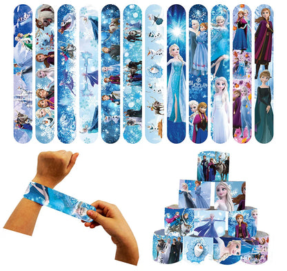 Frozen Slap Bracelets 12-Pack – Kids Party Favors, Snap Bands