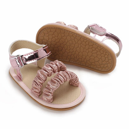 Baby Girl Pink Bow Sandals – Soft Sole Anti-Slip (0-18 Months)