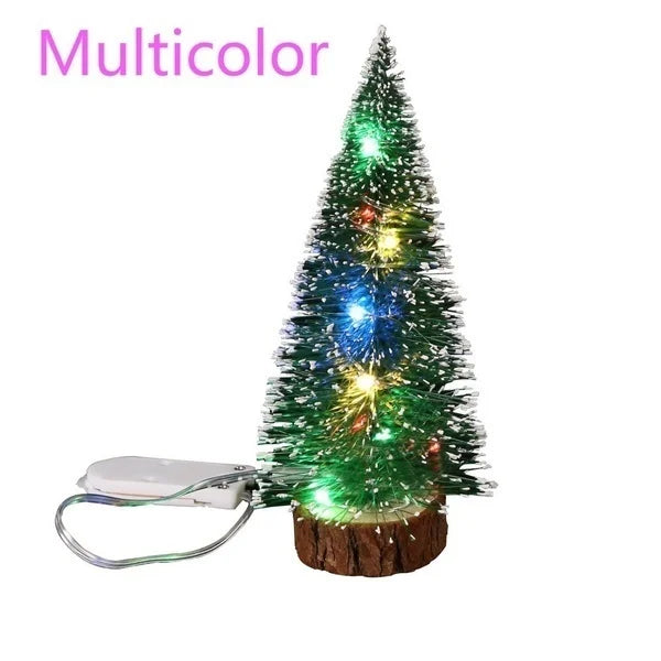 Mini LED Christmas Tree – Tabletop Artificial Snow Frost Decoration