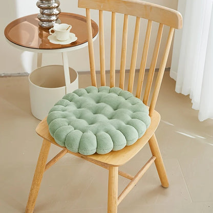 Biscuit Plush Chair Seat Cushion – Soft Tufted Seat Pad