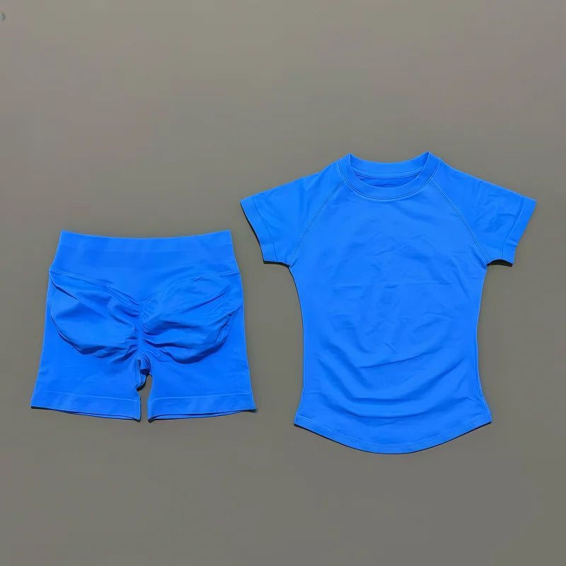 Seamless Workout Set Women 2 Piece – Top & Biker Shorts