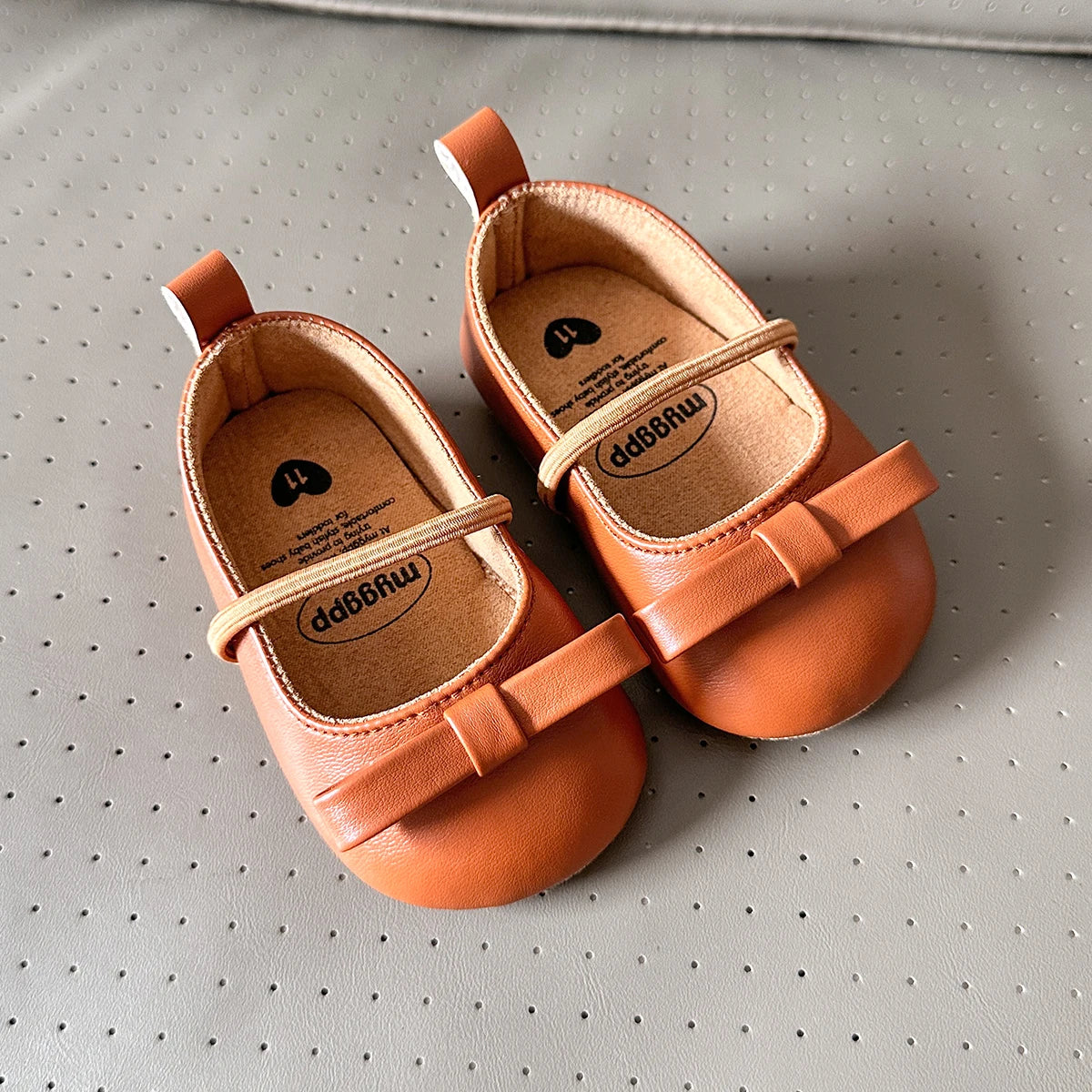 Baby Girls Leather Mary Jane Shoes – Anti-Slip Toddler First Walkers