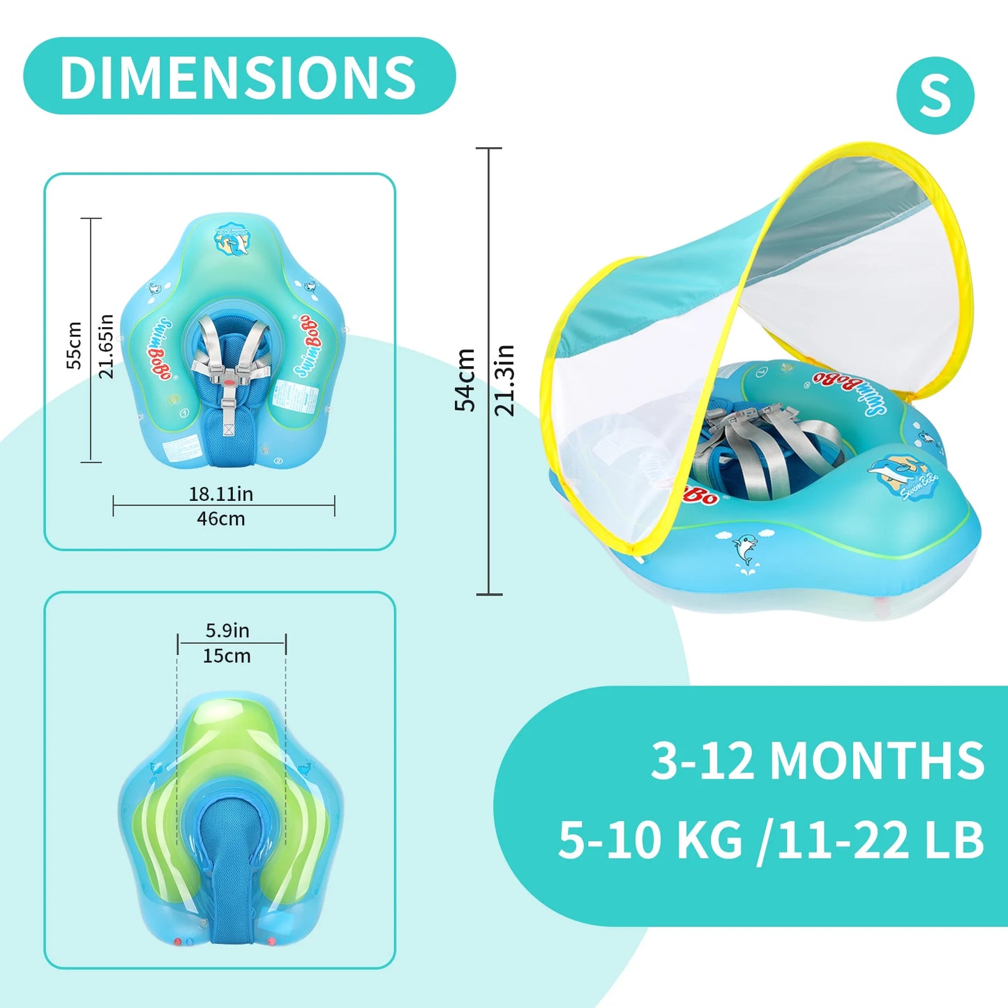 Baby Pool Float with Canopy – Swimbobo Infant Swim Ring